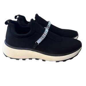 Women’s Nordstrom Rack Lisbon Stylish Black Rhinestone Sneakers Size 5 NWOB